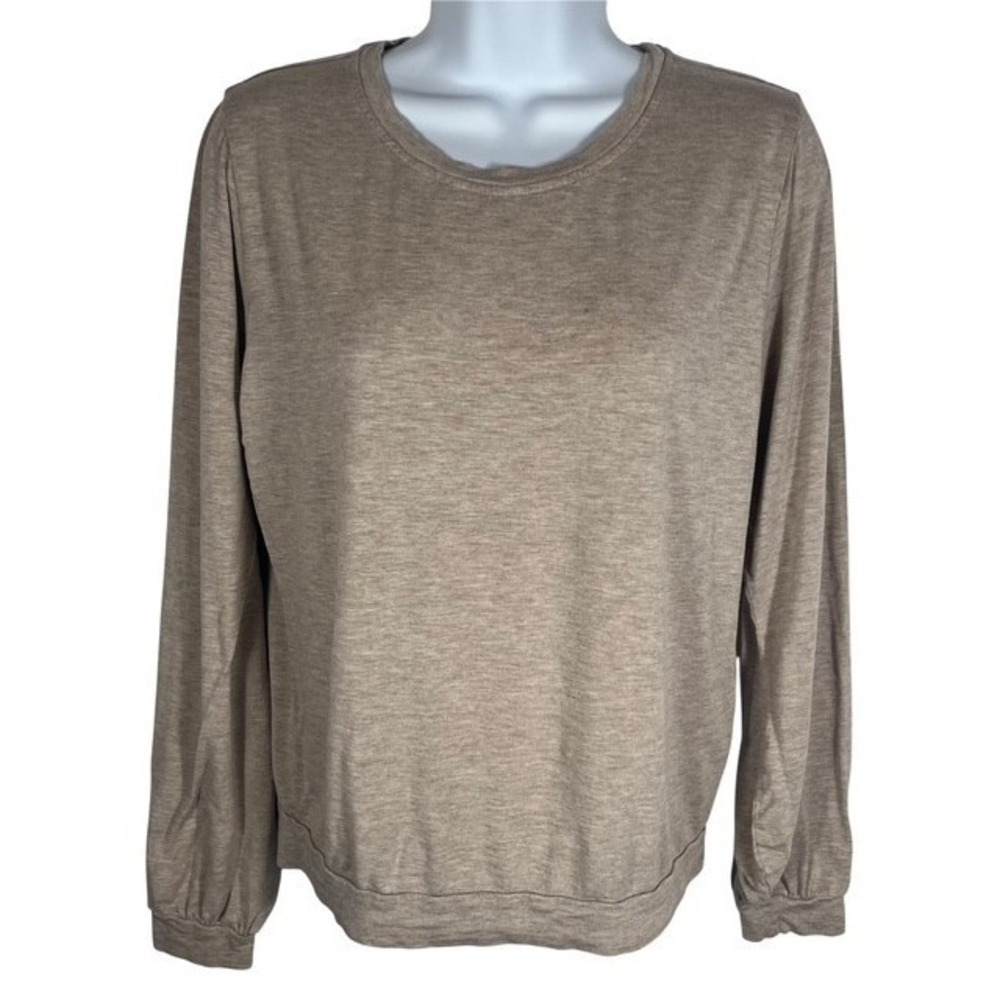 Ariat Womens Sz S Ruffle Sleeve Crop Top LS Shirt Tan Cowgirl Comfort‎ -1594
